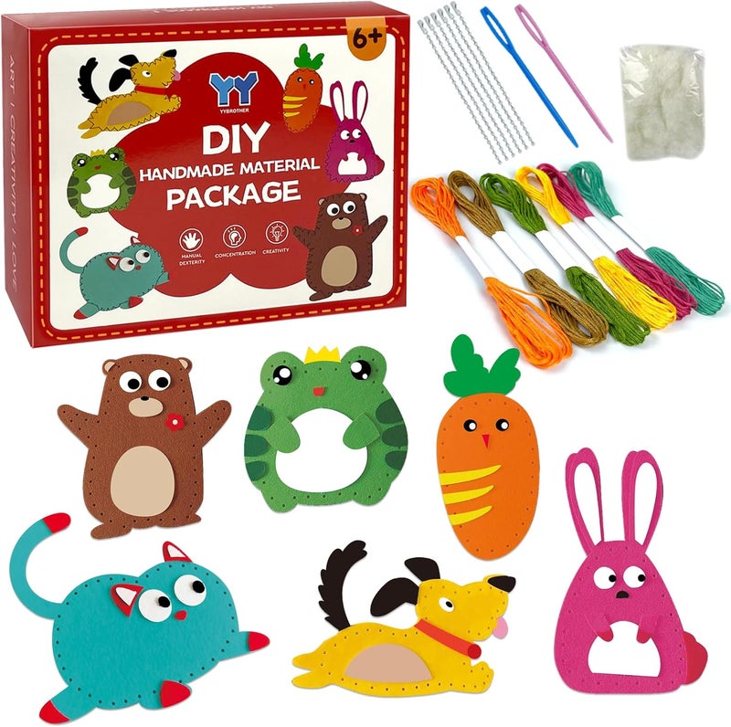 LURVUO DIY Doll Sewing Toys, Animal Sewing Kit for Kids Beginner Arts & Crafts Felt Sewing Craft Kits Educational Toys Sewing Kit for Kids Boys Girls Childrens DIY Crafting and Sewing - Image 1